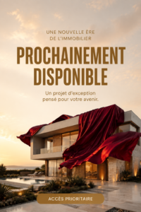 Poster immobilier accrocheur mettant en avant une maison à vendre.