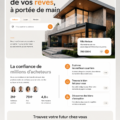 Concept de design UX pour un site immobilier, mettant en avant une interface conviviale.