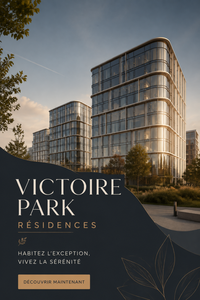 Vue extérieure de Victory Park Residences, un projet immobilier moderne et primé.