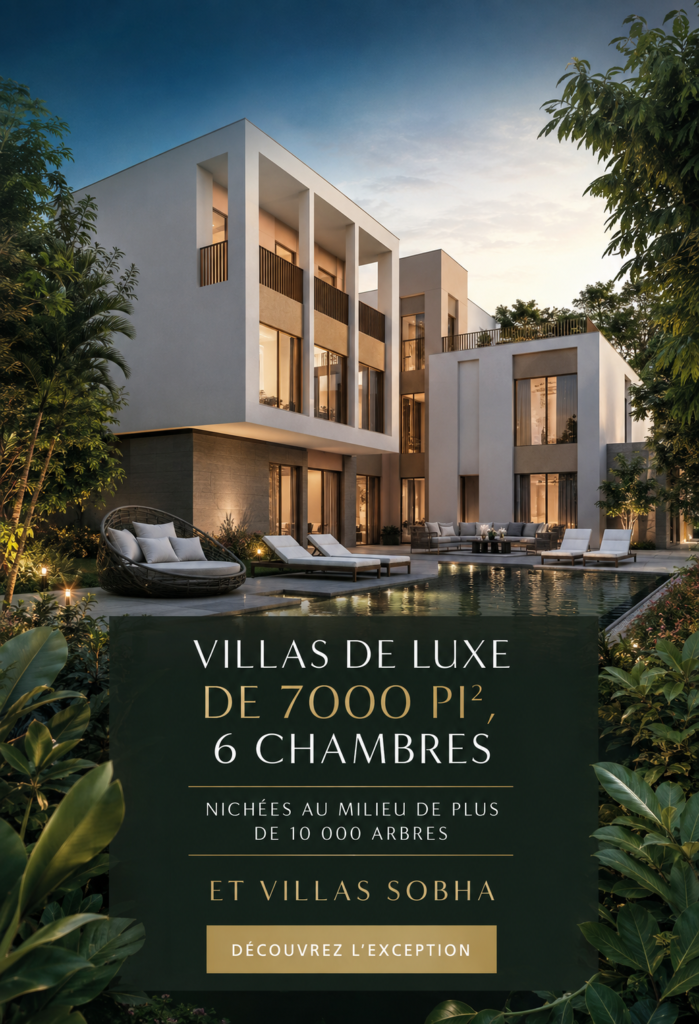 Villas de luxe entourées de verdure et d'arbres