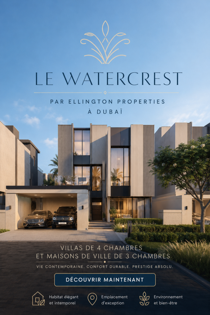 Vue d'ensemble de Watercrest, un projet résidentiel contemporain à Dubaï
