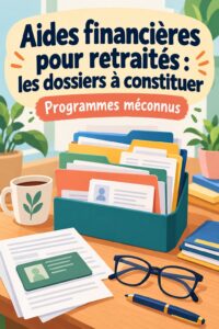Une femme sénior examinant des documents de demande d'aides financières liées à la retraite.