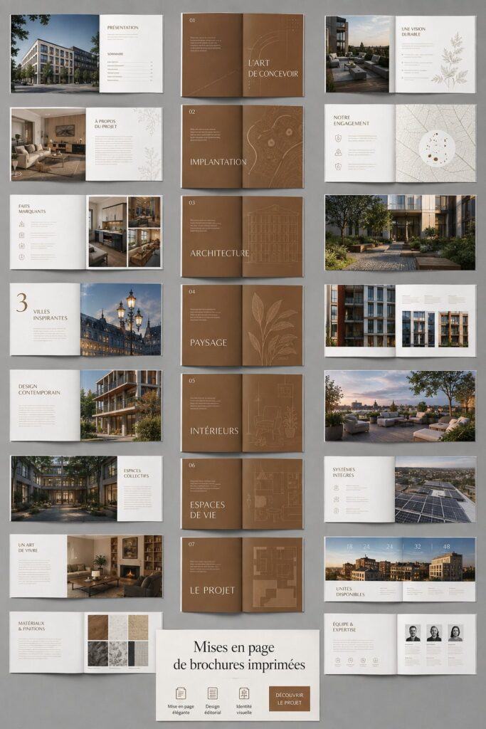 Modèle de brochure immobilière mettant en valeur une maison