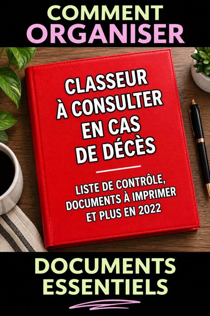 Image représentant une checklist pour gérer les affaires après un décès, avec des documents importants.