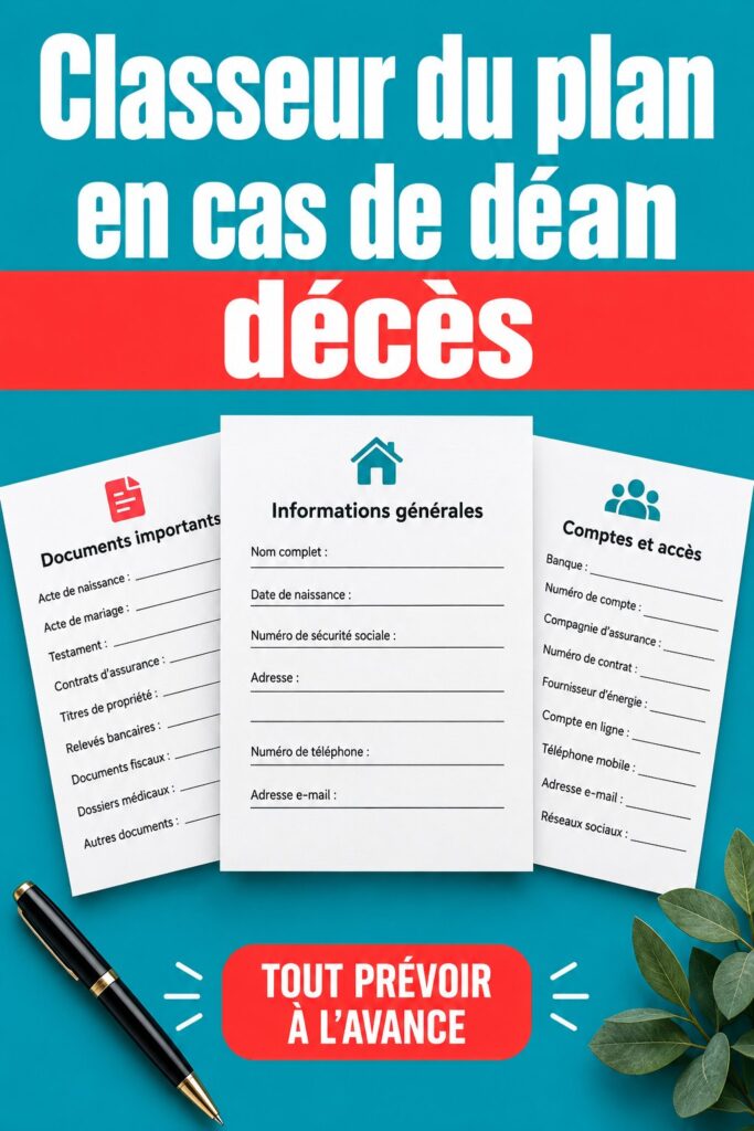 Classeur organisé avec des documents sur les volontés de fin de vie