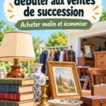 Femme heureuse tenant des objets achetés lors d'une vente immobilière