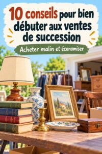 Femme heureuse tenant des objets achetés lors d'une vente immobilière