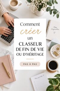 Photo d'un classeur rangé avec des documents de patrimoine à l'intérieur.