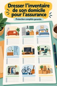 Une femme souriante tenant un document avec un inventaire de maison pour son assurance.