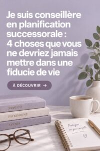 Image d'une femme réfléchissant à sa fiducie de vie avec des documents en arrière-plan.
