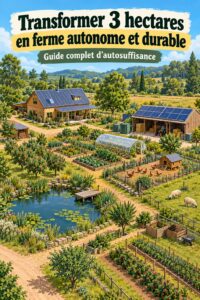 Femme tranquille sur son homestead de 3 acres avec plantes et arbres.
