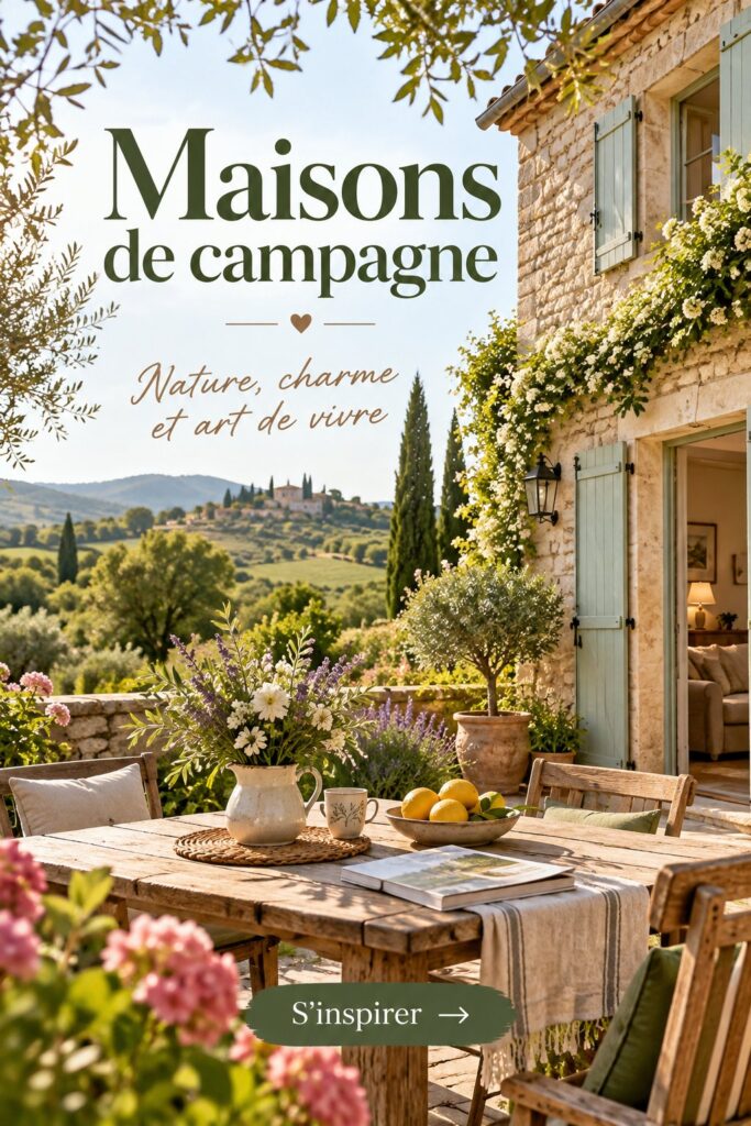 Une belle maison de campagne entourée de verdure
