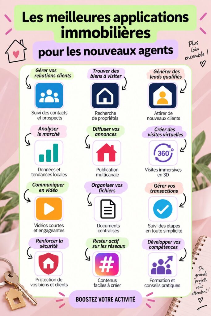 Capture d'écran d'une application immobilière sur un smartphone, montrant des graphiques de performances et des listings.