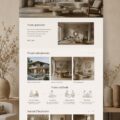 Modèle de site web élégant pour stylistes d'intérieur en tons chauds