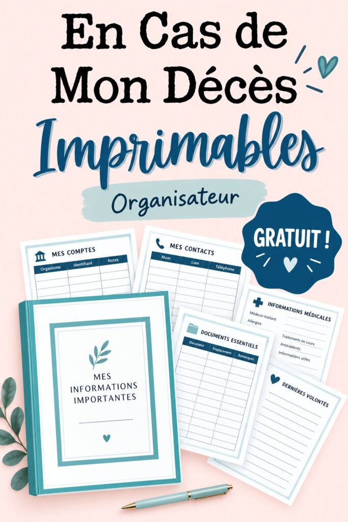 Imprimés gratuits pour organiser votre héritage en toute sérénité.