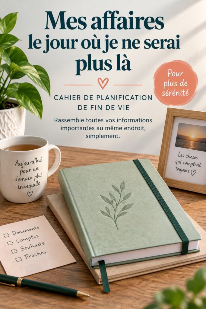 Un carnet ouvert sur une table avec des notes de gestion du patrimoine et des stylo