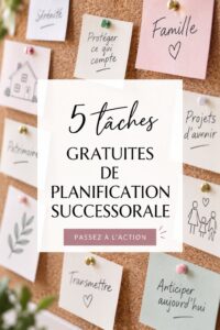 photo d'une femme consultant un document de planification successorale avec un regard serein
