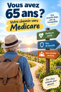 Une femme souriante planifie sa retraite avec des documents et un ordinateur.