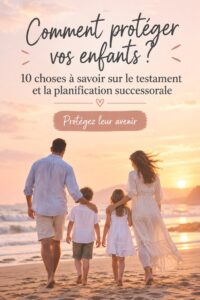 Illustration d'une famille heureuse, représentant la protection des enfants par des choix successoraux.