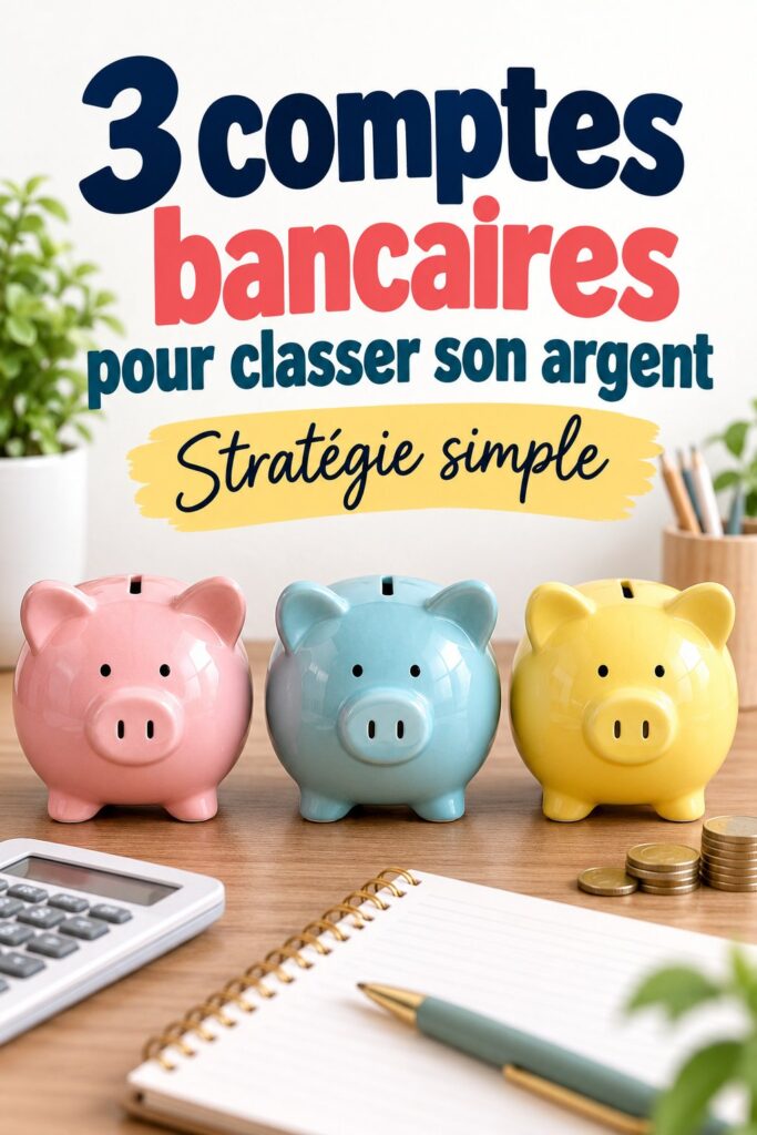 Trois comptes bancaires organisés pour une gestion efficace de l'argent