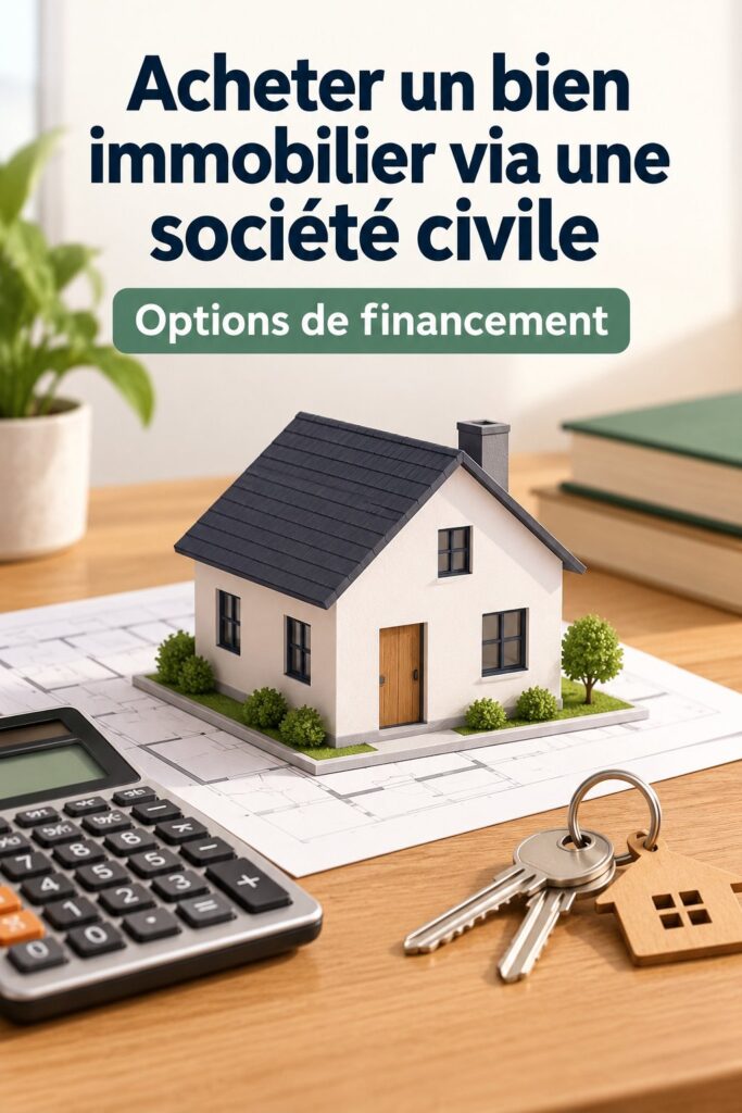 Image d'une femme examinant des documents immobiliers, symbole de l'achat via une société civile.