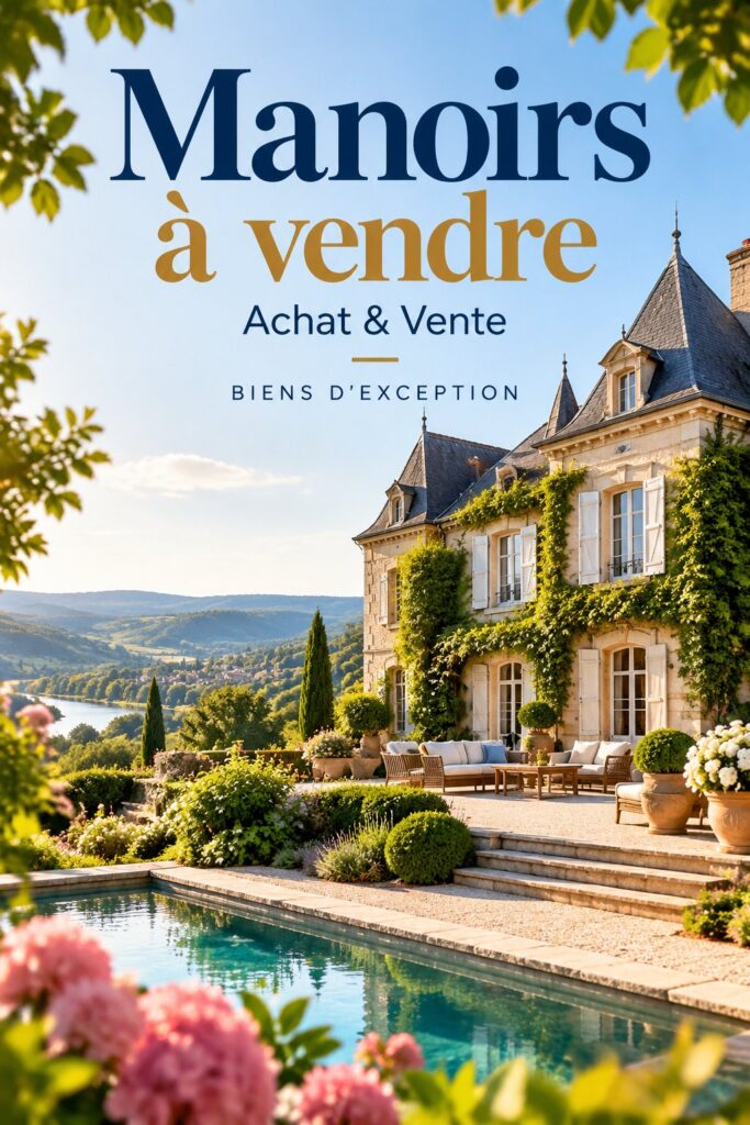 Un joli manoir avec un grand jardin, symbolisant l'achat immobilier de rêve.