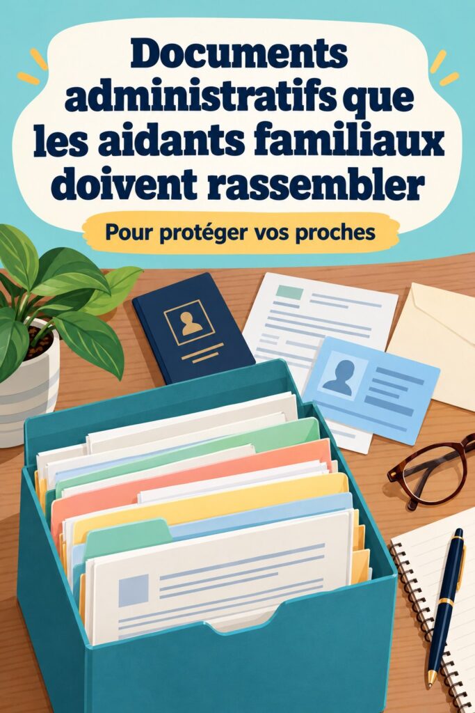 Image illustrant des documents administratifs avec un ordinateur et un classeur, représentant le travail des aidants familiaux