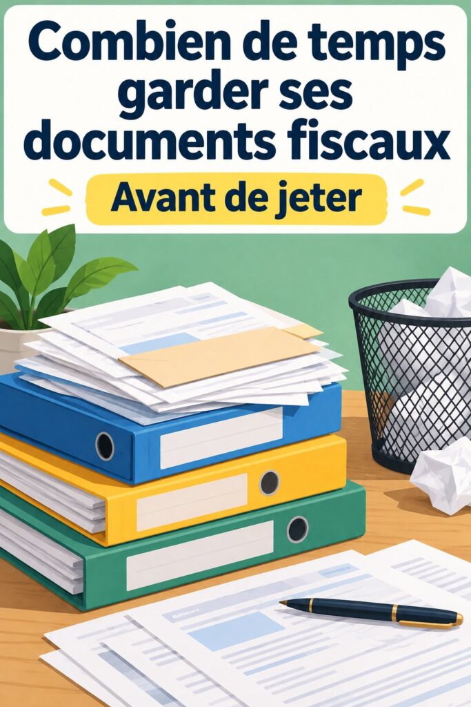 Femme examinant ses documents fiscaux sur une table avec une tasse de café.