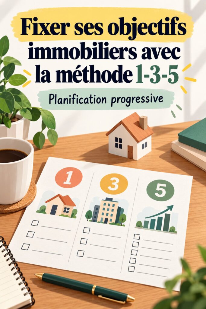Femme planifiant ses objectifs immobiliers avec la méthode 1-3-5