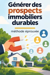 Femme souriante consultant un document immobilier, symbolisant la génération de leads réussie.
