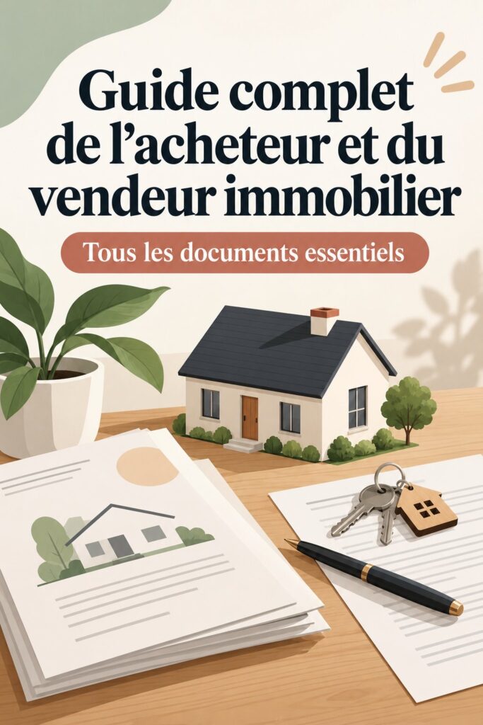 Femme consultante un guide immobilier devant sa maison.