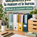 Femme organisant des documents avec des classeurs dans un bureau accueillant