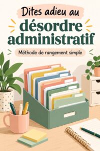 Femme organisant des documents avec douceur et méthode