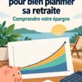 Une femme souriante planifiant sa retraite avec des documents.