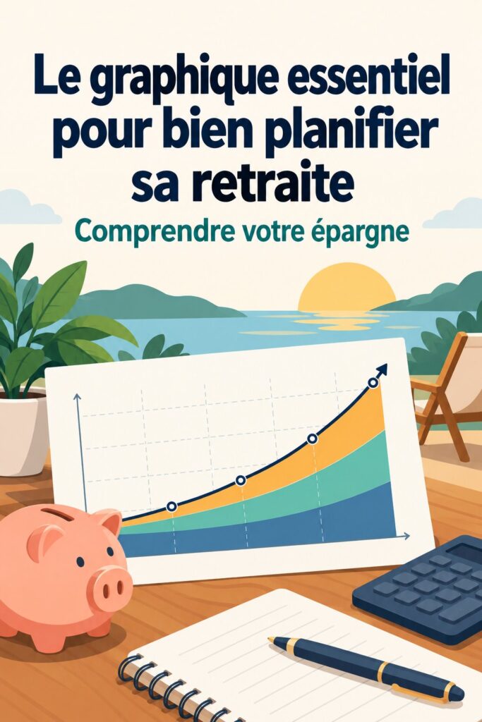 Une femme souriante planifiant sa retraite avec des documents.