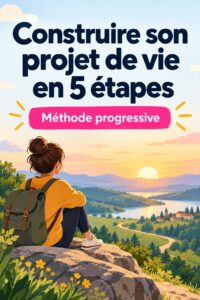 Un espace de travail inspirant pour réfléchir à son projet de vie, avec un carnet ouvert et un stylo.
