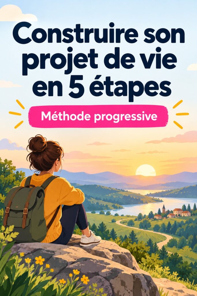 Un espace de travail inspirant pour réfléchir à son projet de vie, avec un carnet ouvert et un stylo.