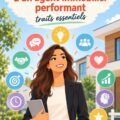 Agent immobilier discutant avec une cliente dans un bureau chaleureux.