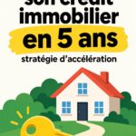 Illustration d'une femme en train de planifier son remboursement de crédit immobilier.