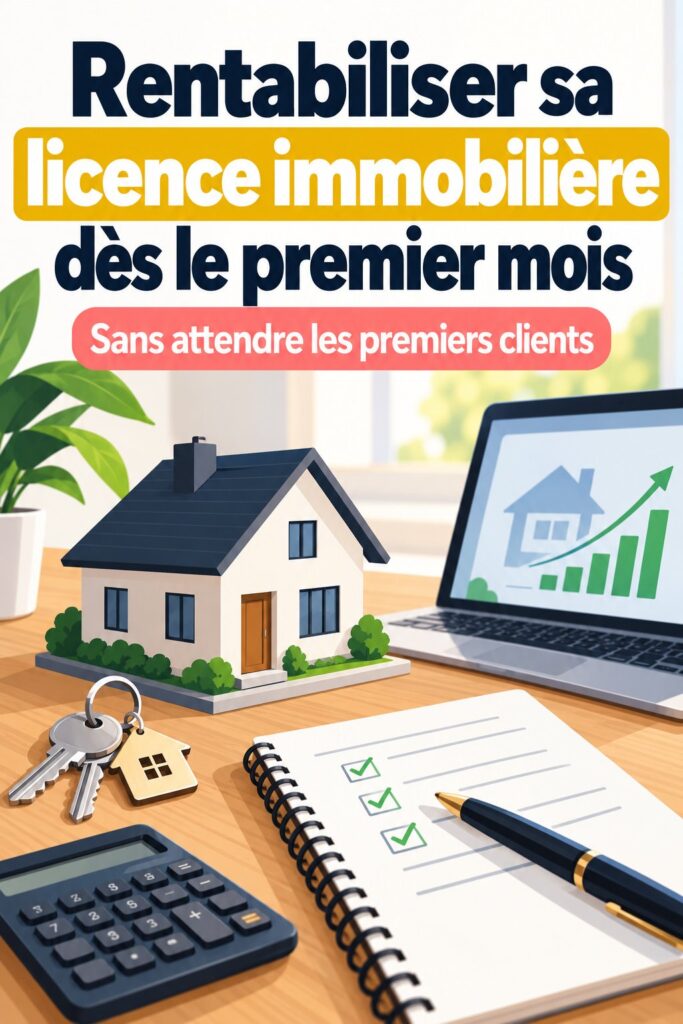 Femme souriante examinant des documents immobiliers, prête à rentabiliser sa licence