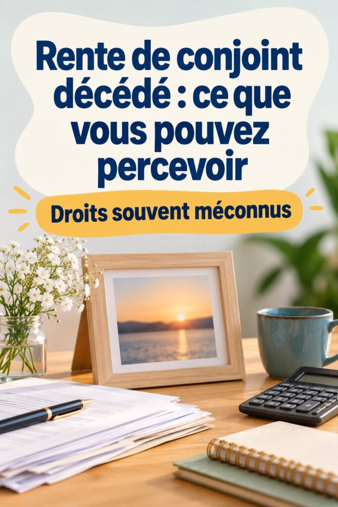 Femme regardant des documents liés à la rente de conjoint décédé, réfléchissant à ses droits.