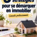 Une agent immobilier souriante présente une maison à vendre avec enthousiasme.