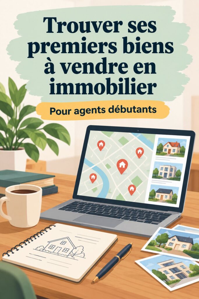 Une femme agent immobilier regardant des documents devant une maison à vendre, symbolise le début de sa carrière.